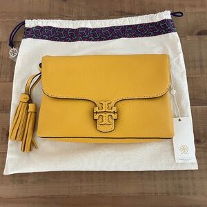 Tory Burch McGraw Fold Over Crossbody-Daylily Yellow